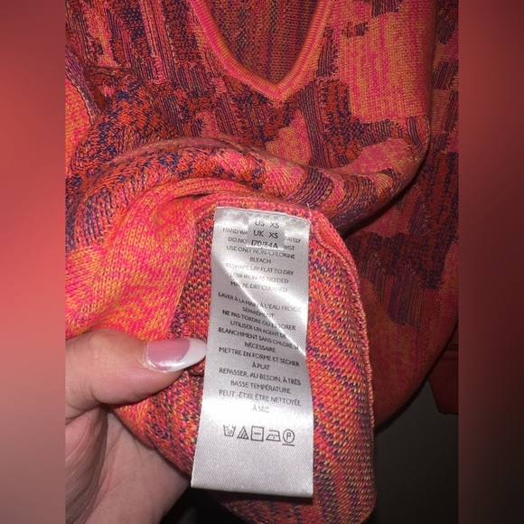 Anthropologie Pink Abstract Knit Dolman Top XS NWT - Picture 10 of 12